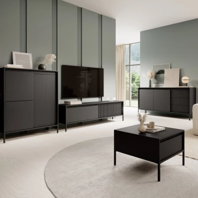 Kombinovaná široká komoda MOULTON - černá