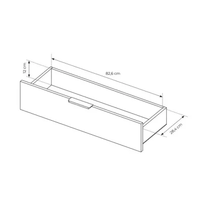 Prosklená široká kombinovaná komoda SULIGENT - dub dunin / černá + LED osvětlení ZDARMA