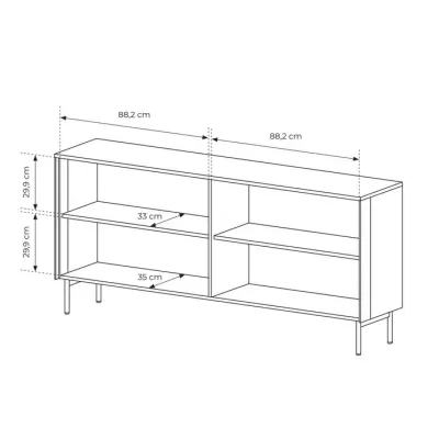 Prosklená široká komoda s dvířky SULIGENT - kašmír + LED osvětlení ZDARMA