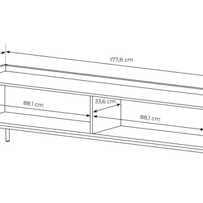 Široký TV stolek 181 cm MATION - dub scandi / béžový