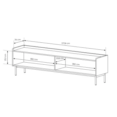 Široký TV stolek 181 cm MATION - dub scandi / béžový