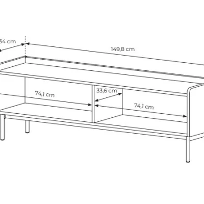 TV stolek 153 cm MATION - dub scandi / béžový