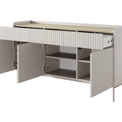 Kombinovaná komoda MATION - dub scandi / béžová