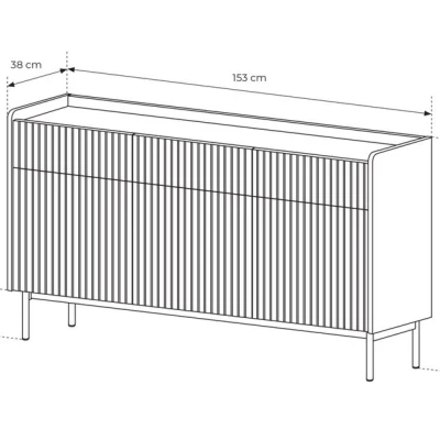 Kombinovaná komoda MATION - dub scandi / béžová