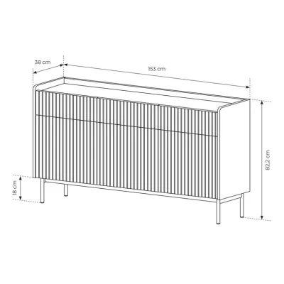 Kombinovaná komoda MATION - dub scandi / béžová