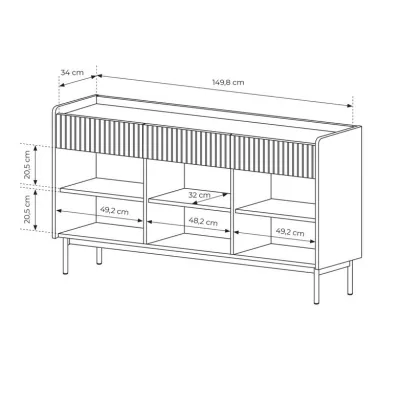 Kombinovaná komoda MATION - dub scandi / béžová