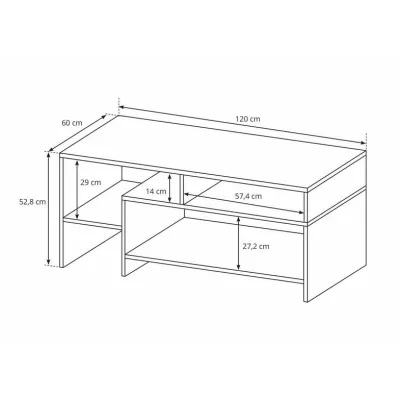 Konferenční stolek EUFALA - dub kraft / antracitový