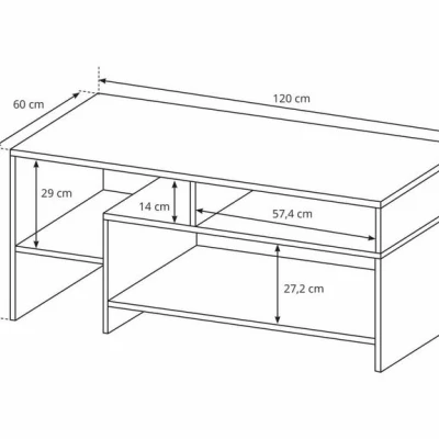 Konferenční stolek EUFALA - dub grandson / bílý