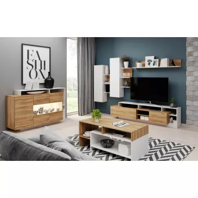 Konferenční stolek EUFALA - dub grandson / bílý