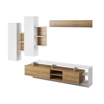 Obývací stěna EUFALA - dub grandson / bílá