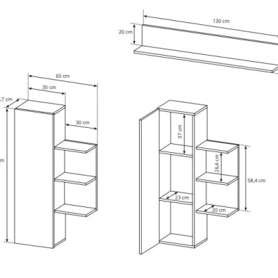 Obývací stěna EUFALA - dub grandson / bílá