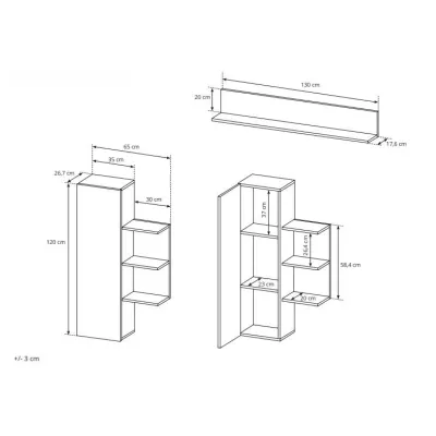Obývací stěna EUFALA - dub grandson / bílá