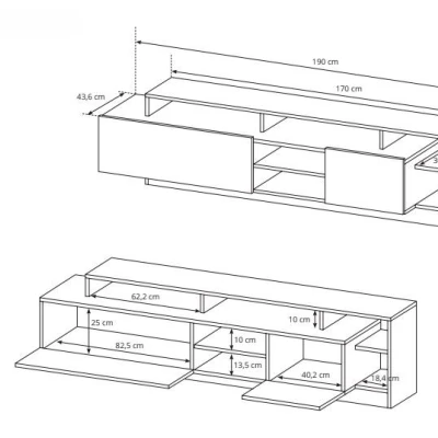 Obývací stěna EUFALA - dub grandson / bílá