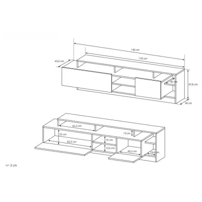 Obývací stěna EUFALA - dub grandson / bílá