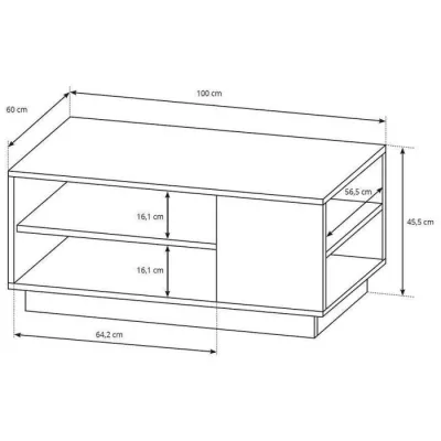 Konferenční stolek SYLVANIA - dub kraft zlatý / bílý