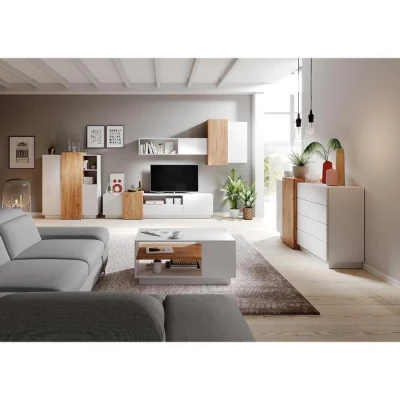 Konferenční stolek SYLVANIA - dub kraft zlatý / bílý