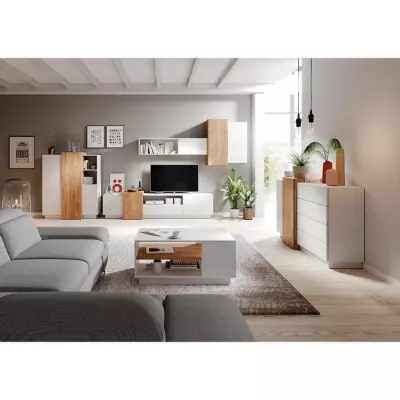 Konferenční stolek SYLVANIA - dub kraft zlatý / bílý