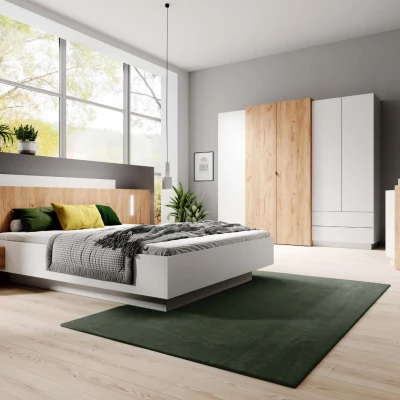 Kombinovaná komoda SYLVANIA - dub kraft zlatý / bílá