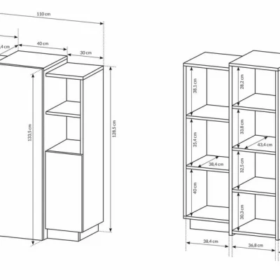 Komoda s dvířky SYLVANIA - dub kraft zlatý / bílá