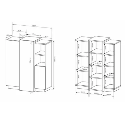 Komoda s dvířky SYLVANIA - dub kraft zlatý / bílá