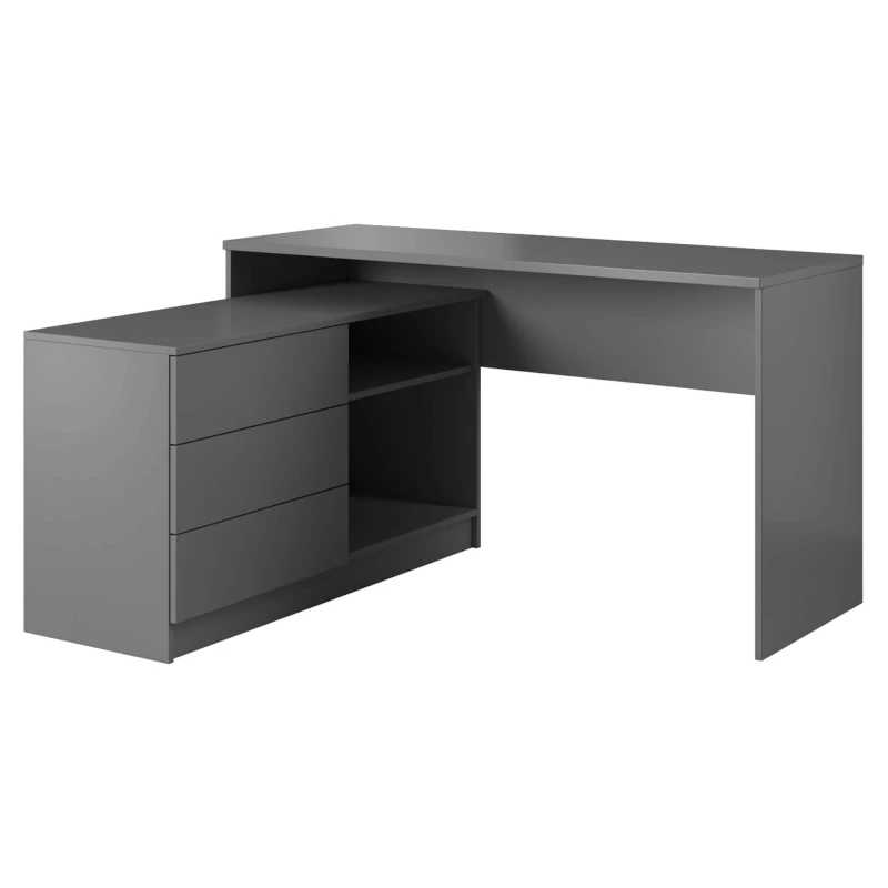 Rohový psací stůl LEROY - grafitový