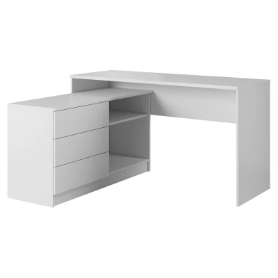 Rohový psací stůl LEROY - bílý