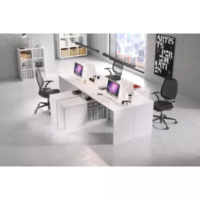 Rohový psací stůl LEROY - bílý