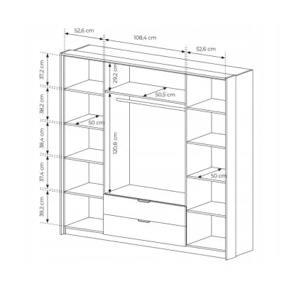 Sestava do ložnice s postelí 160x200 CALERA - kaštan / anracitová + LED osvětlení ZDARMA