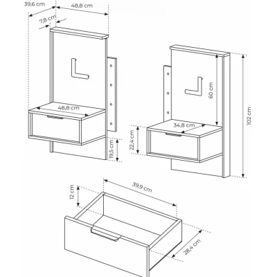 Sestava do ložnice s postelí 160x200 CALERA - kaštan / anracitová + LED osvětlení ZDARMA
