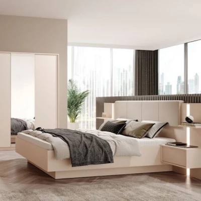 Sestava do ložnice s postelí 160x200 SLOCOMB 1 - béžová