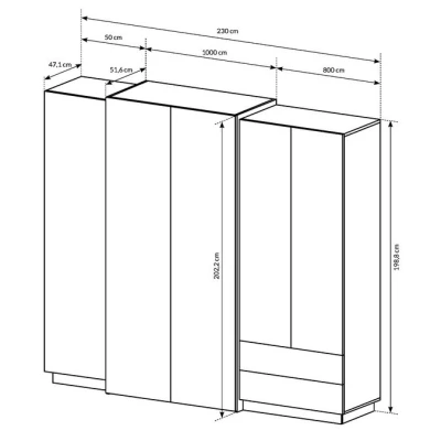 Sestava do ložnice s postelí 160x200 SYLVANIA 1 - dub kraft zlatý / bílá + LED osvětlení ZDARMA