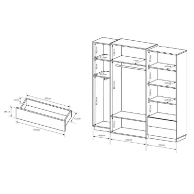 Sestava do ložnice s postelí 160x200 SYLVANIA 1 - dub kraft zlatý / bílá + LED osvětlení ZDARMA