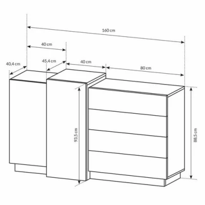 Sestava do ložnice s postelí 160x200 SYLVANIA 1 - dub kraft zlatý / bílá + LED osvětlení ZDARMA
