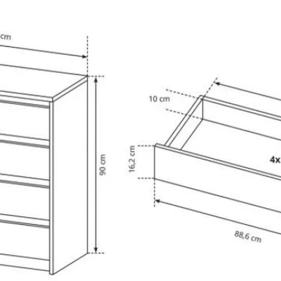 Sestava do ložnice s postelí 160x200 HELFIN 1 - dub kraft zlatý / bílá + LED osvětlení ZDARMA