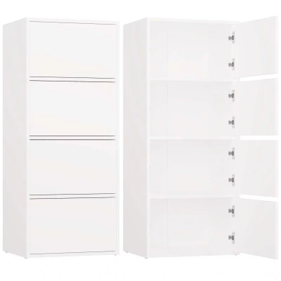 Úzká komoda s dvířky ATALLA - bílá