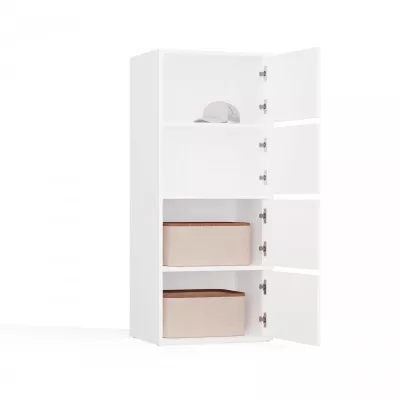 Úzká komoda s dvířky ATALLA - bílá