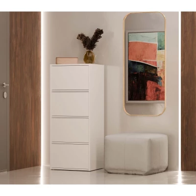 Úzká komoda s dvířky ATALLA - bílá