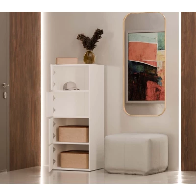 Úzká komoda s dvířky ATALLA - bílá