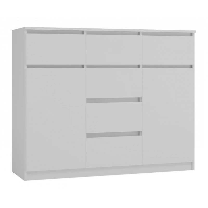 Komoda se šuplíky a dvířky ELBE - bílá