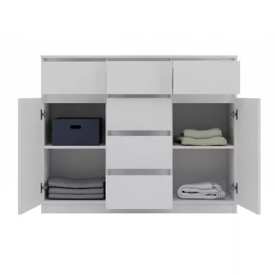 Komoda se šuplíky a dvířky ELBE - bílá