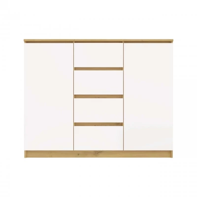 Kombinovaná široká komoda ELBE - dub artisan / bílá