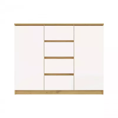 Kombinovaná široká komoda ELBE - dub artisan / bílá