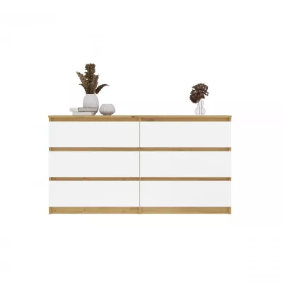Široká šuplíková komoda TAAVI - dub artisan / bílá