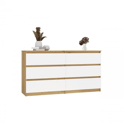 Široká šuplíková komoda TAAVI - dub artisan / bílá