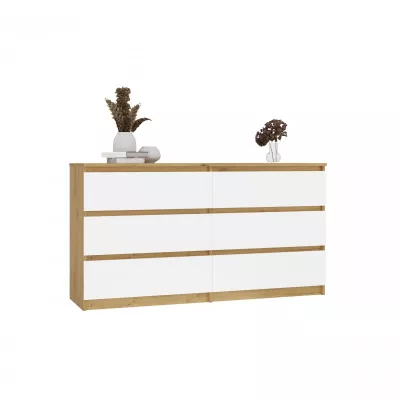 Široká šuplíková komoda TAAVI - dub artisan / bílá