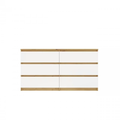 Široká šuplíková komoda TAAVI - dub artisan / bílá