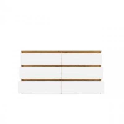 Široká šuplíková komoda TAAVI - dub artisan / bílá