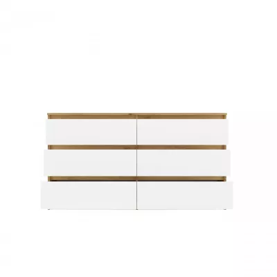 Široká šuplíková komoda TAAVI - dub artisan / bílá