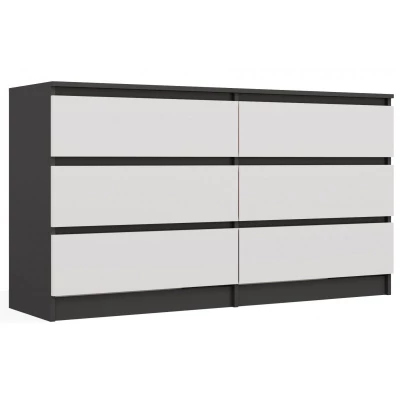 Široká šuplíková komoda TAAVI - antracitová / bílá