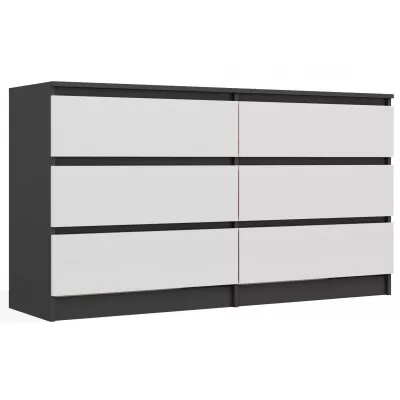 Široká šuplíková komoda TAAVI - antracitová / bílá